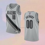 Men's Portland Trail Blazers Carmelo Anthony NO 00 Earned 2020-21 Gray Jersey