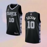 Men's San Antonio Spurs Jeremy Sochan NO 10 Statement 2022-23 Black Jersey