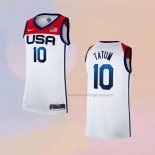 Men's USA 2021 Jayson Tatum NO 10 White Jersey