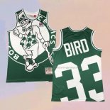 Men's Boston Celtics Larry Bird NO 33 Mitchell & Ness Big Face Green Jersey