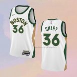 Men's Boston Celtics Marcus Smart NO 36 City 2023-24 White Jersey