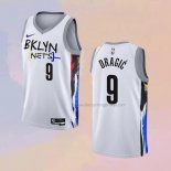 Men's Brooklyn Nets Goran Dragic NO 9 City 2022-23 White Jersey