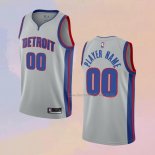 Men's Detroit Pistons Customize Statement Gray Jersey
