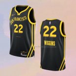Men's Golden State Warriors Andrew Wiggins NO 22 City 2023-24 Black Jersey
