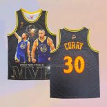 Men's Golden State Warriors Stephen Curry NO 30 Mitchell & Ness MVP Black Jersey