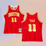 Men's Houston Rockets Yao Ming NO 11 Hardwood Classics Throwback Red Jersey