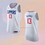 Men's Los Angeles Clippers Paul George NO 13 Association 2020-21 Authentic White Jersey