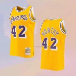 Men's Los Angeles Lakers James Worthy NO 42 Mitchell & Ness 1984-85 Yellow Jersey
