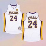 Men's Los Angeles Lakers Kobe Bryant NO 24 Mitchell & Ness 2009-10 White Jersey