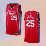 Men's Philadelphia 76ers Ben Simmons NO 25 Statement 2020-21 Red Jersey