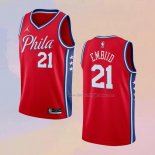 Men's Philadelphia 76ers Joel Embiid NO 21 Statement 2020-21 Red Jersey
