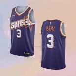 Men's Phoenix Suns Bradley Beal NO 3 Icon 2023-24 Purple Jersey