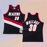 Men's Portland Trail Blazers Rasheed Wallace NO 30 Hardwood Classics Throwback Black Jersey