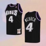 Men's Sacramento Kings Chris Webber NO 4 Mitchell & Ness 2000-01 Black Jersey