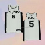 Men's San Antonio Spurs Dejounte Murray NO 5 Association Authentic White Jersey