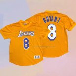 Men's Short Sleeve Los Angeles Lakers Kobe Bryant NO 8 Yellow Jersey