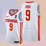 Men's Spain Ricky Rubio NO 9 2019 FIBA Baketball World Cup White Jersey