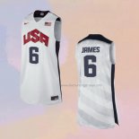 Men's USA 2012 LeBron James NO 6 White Jersey