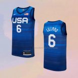 Men's USA 2021 Damian Lillard NO 6 Blue Jersey