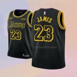 Kid's Los Angeles Lakers LeBron James NO 23 City 2017-18 Black Jersey