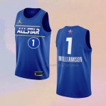 Men's All Star 2021 New Orleans Pelicans Zion Williamson NO 1 Blue Jersey