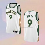 Men's Boston Celtics Derrick White NO 9 City 2023-24 White Jersey