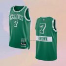 Men's Boston Celtics Jaylen Brown NO 7 City 2021-22 Green Jersey