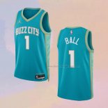 Men's Charlotte Hornets LaMelo Ball NO 1 City 2023-24 Green Jersey