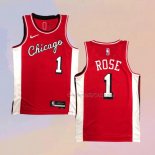 Men's Chicago Bulls Derrick Rose NO 1 City 2021-22 Red Jersey