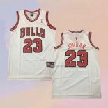 Men's Chicago Bulls Michael Jordan NO 23 Throwback White Jersey