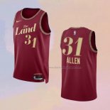 Men's Cleveland Cavaliers Jarrett Allen NO 31 City 2023-24 Red Jersey