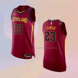 Men's Cleveland Cavaliers LeBron James NO 23 Icon Authentic Red Jersey