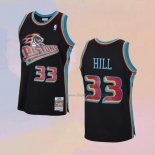 Men's Detroit Pistons Grant Hill NO 33 Mitchell & Ness 1998-99 Black Jersey