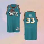 Men's Detroit Pistons Grant Hill NO 33 Throwback Green Jersey