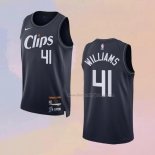 Men's Los Angeles Clippers Bryson Williams NO 41 City 2023-24 Blue Jersey