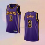 Men's Los Angeles Lakers Anthony Davis NO 3 Statement 2022-23 Purple Jersey