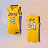 Men's Los Angeles Lakers Kobe Bryant NO 24 Retirement 2017-2018 Yellow Jersey