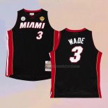 Men's Miami Heat Dwyane Wade NO 3 Mitchell & Ness 2012-13 Authentic Black Jersey