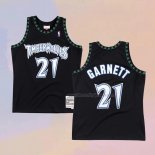 Men's Minnesota Timberwolves Kevin Garnett NO 21 Hardwood Classics Throwback Black Jersey