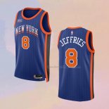 Men's New York Knicks Daquan Jeffries NO 8 City 2023-24 Blue Jersey