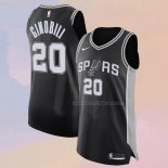 Men's San Antonio Spurs Manu Ginobili NO 20 Icon Authentic Black Jersey