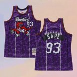 Men's Toronto Raptors Bape NO 93 Hardwood Classic Purple Jersey