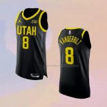 Men's Utah Jazz Jarred Vanderbilt NO 8 Statement Authentic 2022-23 Black Jersey