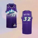 Men's Utah Jazz Karl Malone NO 32 Throwback Purple Jersey