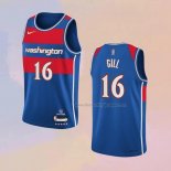 Men's Washington Wizards Anthony Gill NO 16 City 2021-22 Blue Jersey