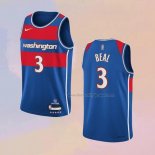 Men's Washington Wizards Bradley Beal NO 3 City 2021-22 Blue Jersey