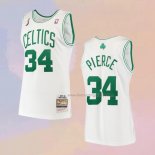 Men's Boston Celtics Paul Pierce NO 34 Mitchell & Ness 2007-08 White Jersey