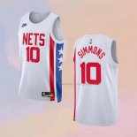 Men's Brooklyn Nets Ben Simmons NO 10 Classic 2022-23 White Jersey