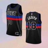 Men's Detroit Pistons Cory Joseph NO 18 Statement 2022-23 Black Jersey