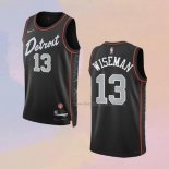 Men's Detroit Pistons James Wiseman NO 13 City 2023-24 Black Jersey